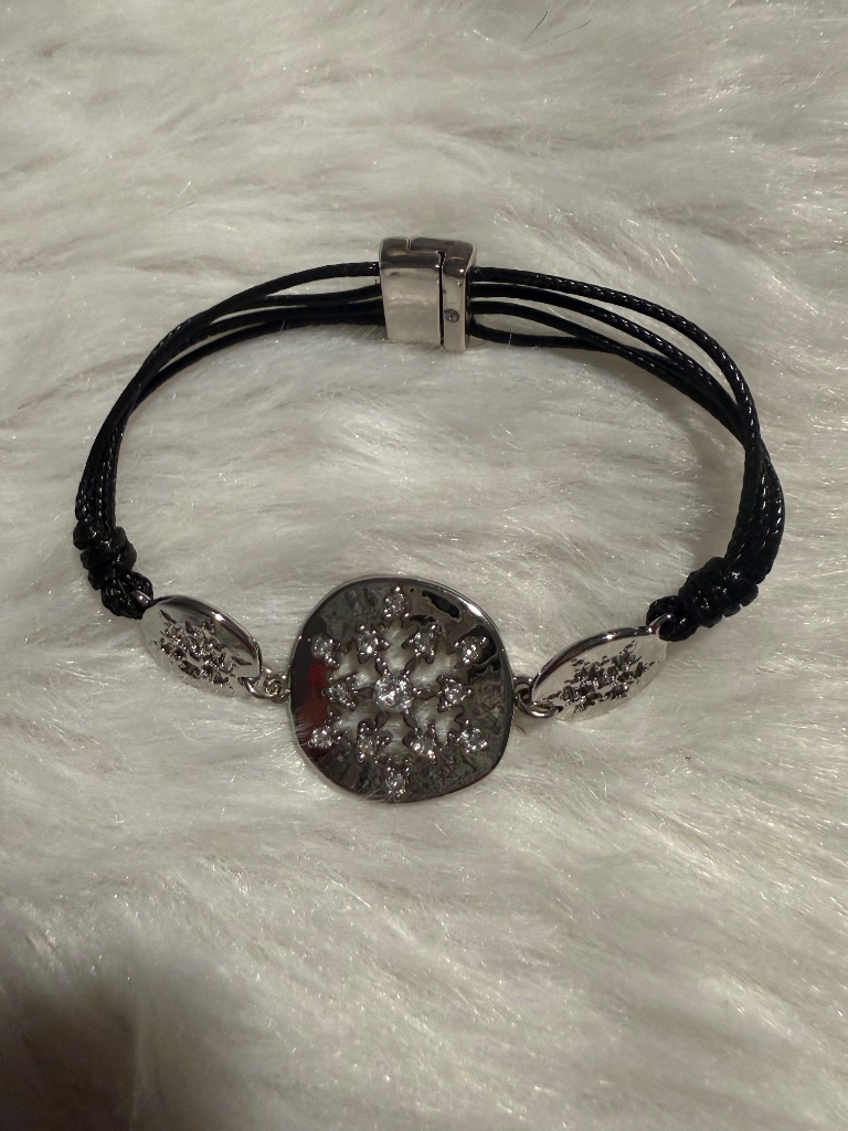 Chico's Sliver Snowflake Bracelet With Magnet Closure